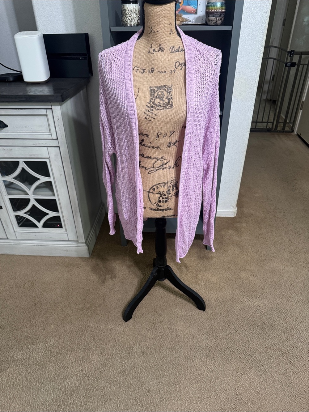 Maurices Light Lavender Open-Front Knit Cardigan